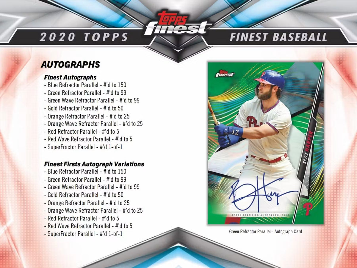 Topps 2020 Finest Baseball Hobby Box - Pack Of 12 Master Box