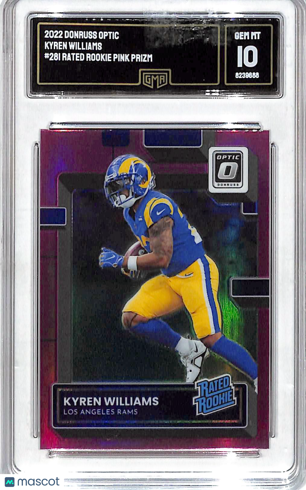 2022 Donruss Optic Kyren Williams Pink Prizm Rookie #281 GMA 10 Los Angeles Rams
