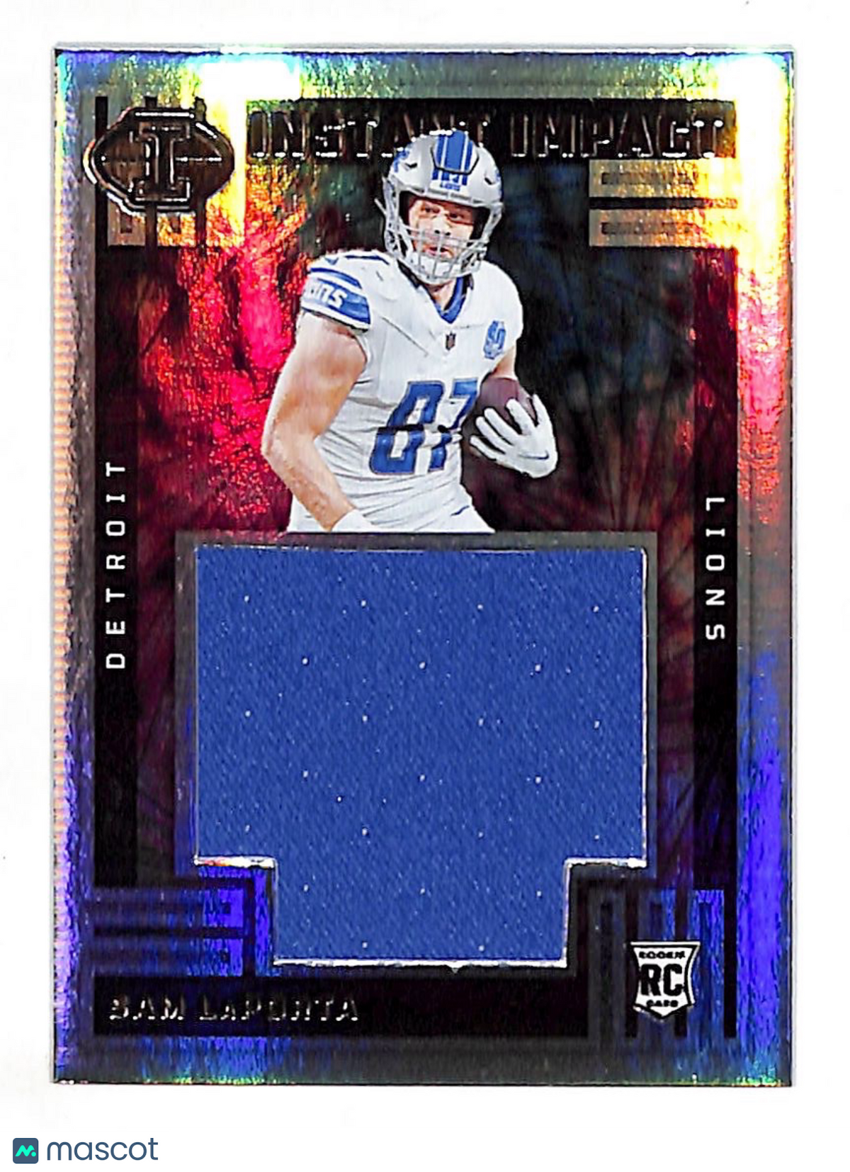 2024 Panini Illusions Sam LaPorta Instant Impact Patch Rookie RC #II-SLA Lions