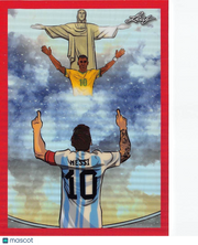 2026 Leaf Metal Metallic Imaginations Lionel Messi Pelé Red /199 #MI-13 Brazil