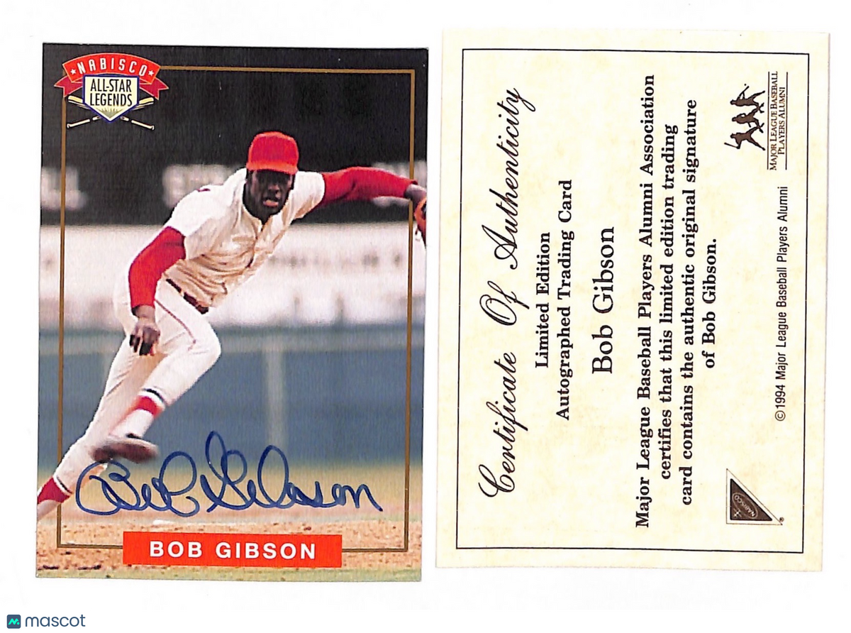 1994 Nabisco All-Star Legends Bob Gibson Autograph St. Louis Cardinals