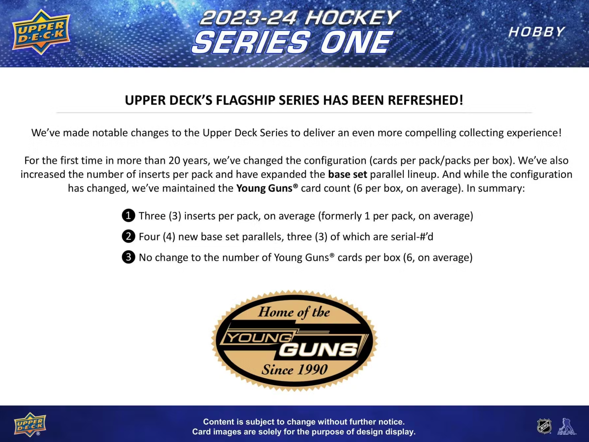 2023/24 Upper Deck Series 1 Hockey Hobby Box