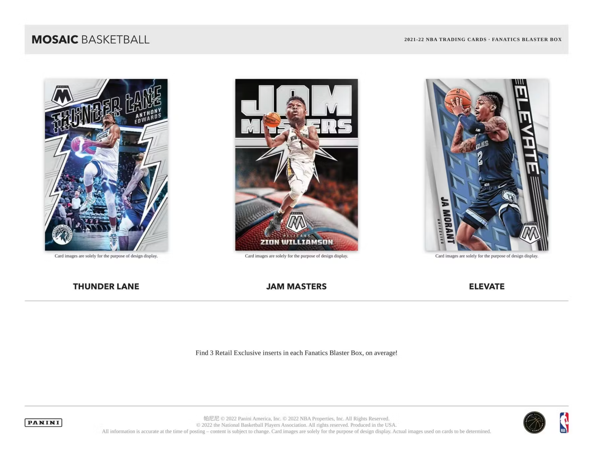 2021/22 Panini Mosaic Basketball 6-Pack Hobby Blaster Box