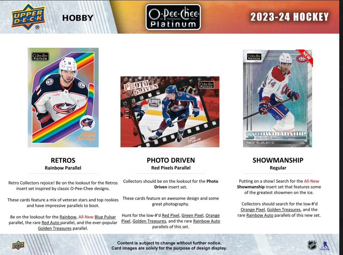 2023-24 Upper Deck O-Pee-Chee Platinum Hockey Hobby Box