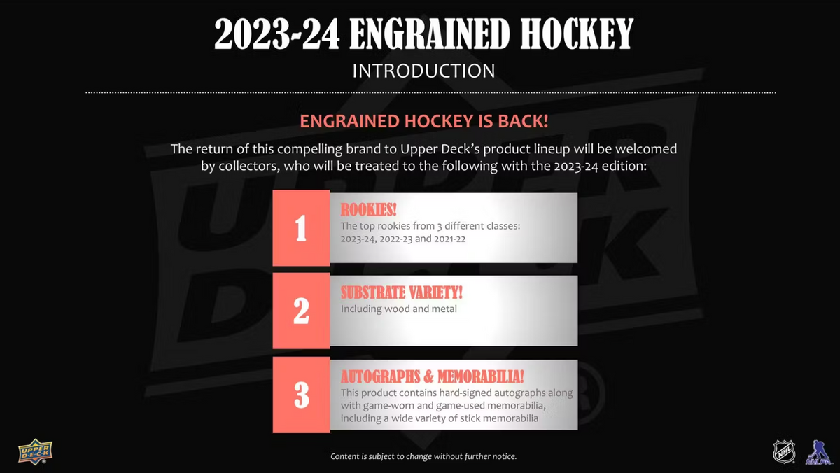 2023/24 Upper Deck Engrained Hockey Hobby Box