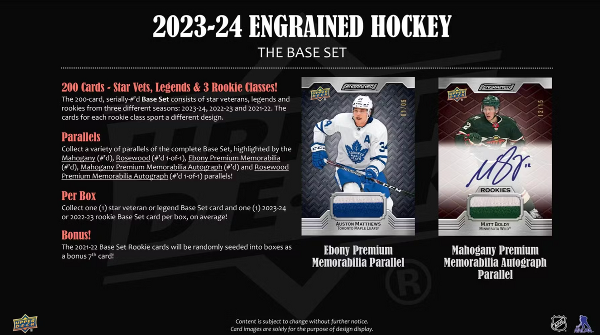 2023/24 Upper Deck Engrained Hockey Hobby Box