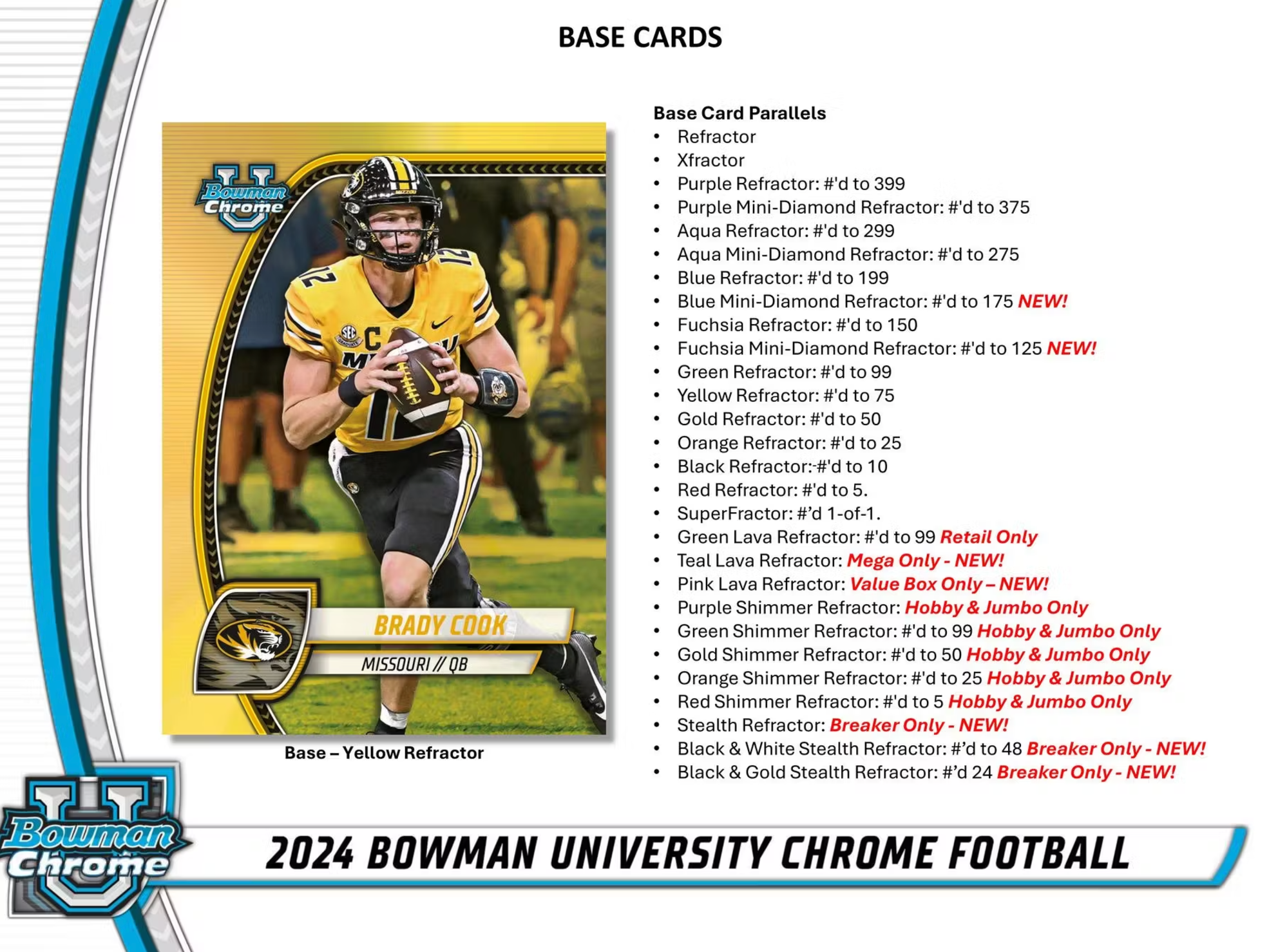 2024 Bowman University Chrome Football 7-Pack Blaster Box