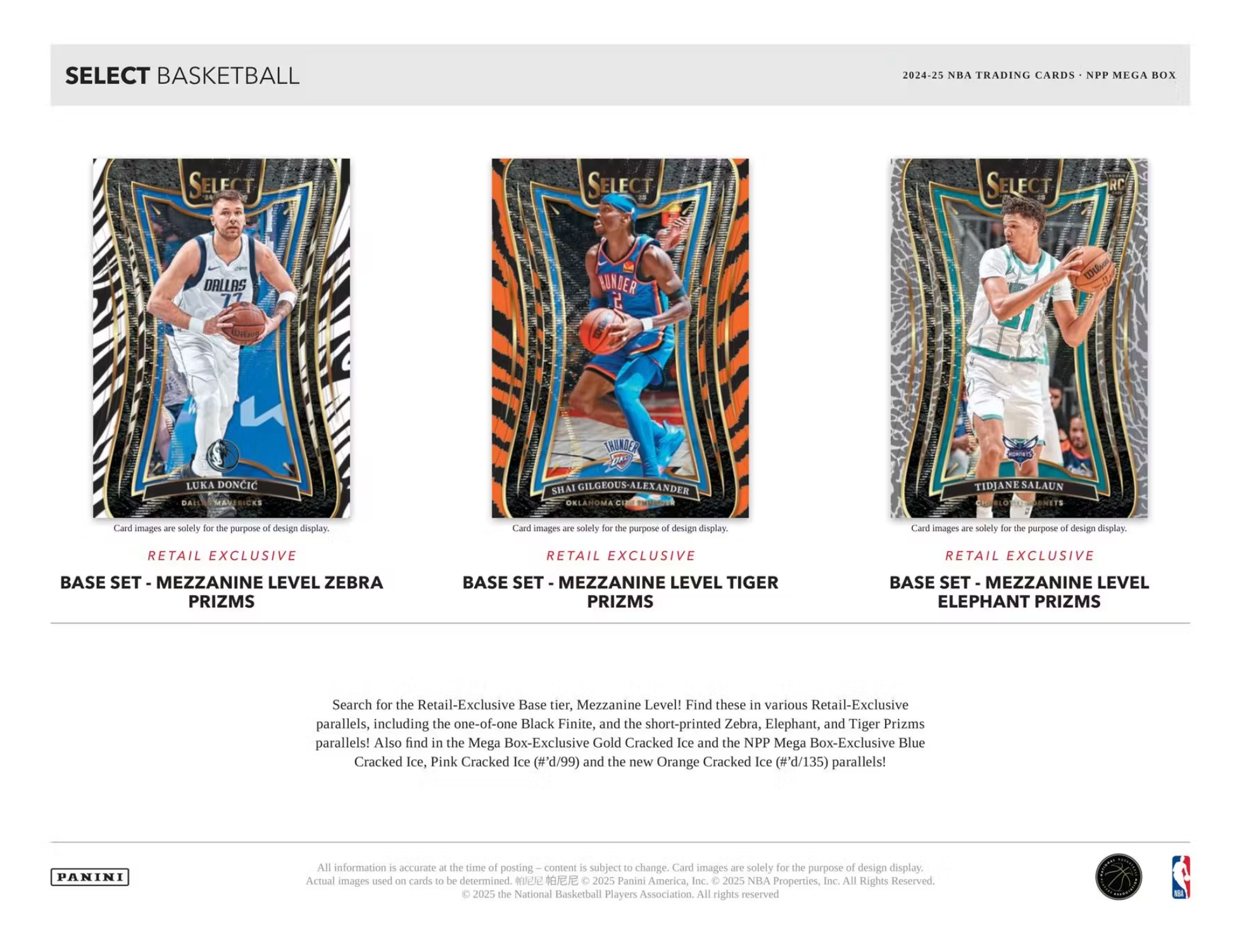 2024/25 Panini Select Basketball Mega Box (Blue,Pink,Orange Cracked Ice!)
