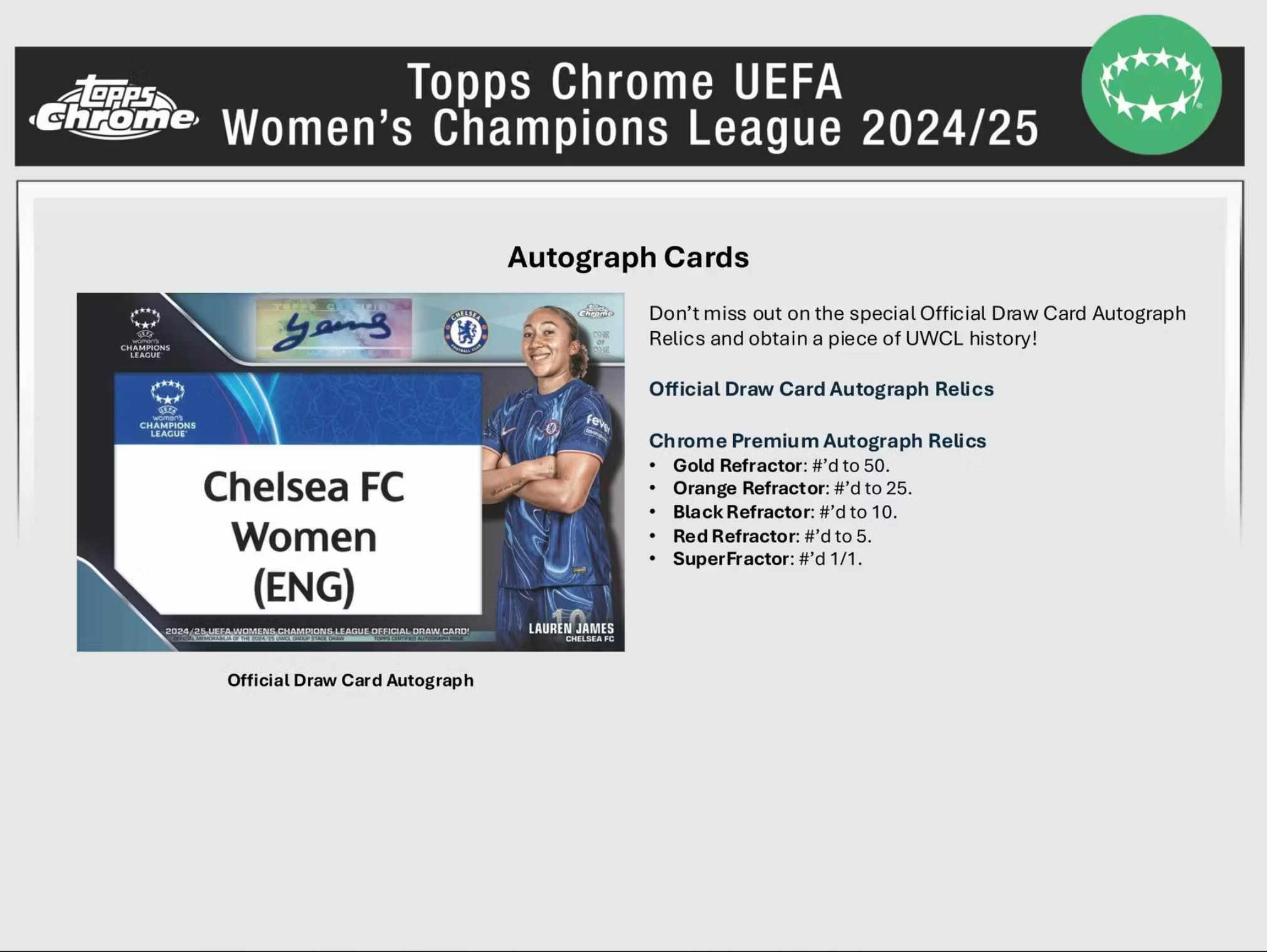 2024/25 Topps Chrome UEFA Women's C.L. Soccer Hobby Box