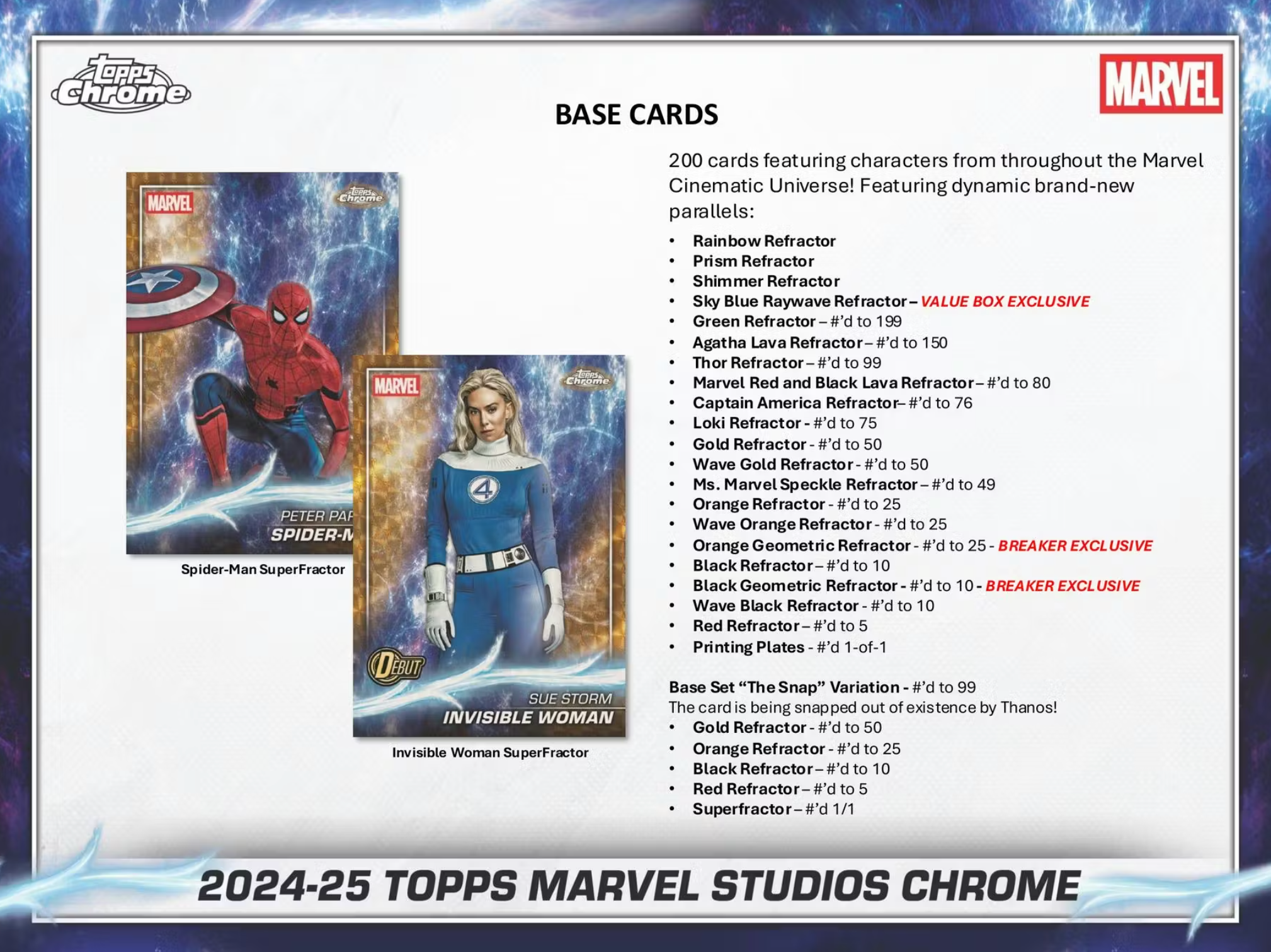 2024/25 Marvel Studios Chrome 7-Pack Blaster Factory Sealed 40-Box Case
