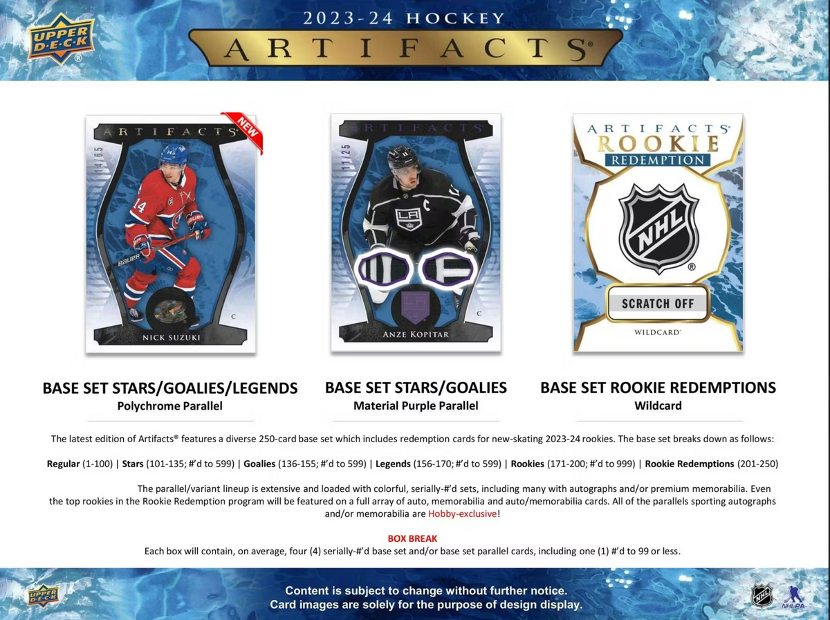 2023/24 Upper Deck Artifacts Hockey Hobby Box