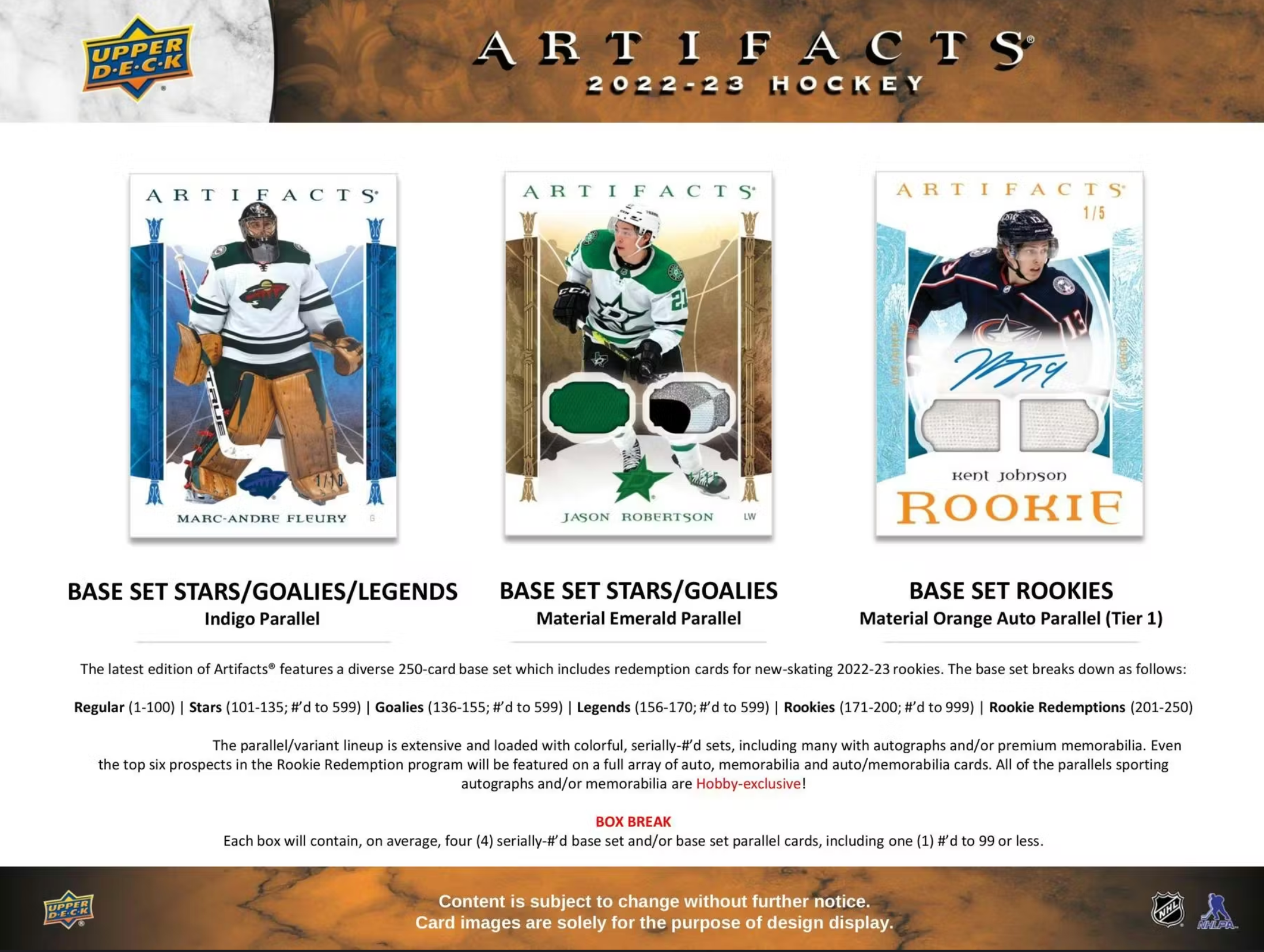 2022/23 Upper Deck Artifacts Hockey Hobby Box