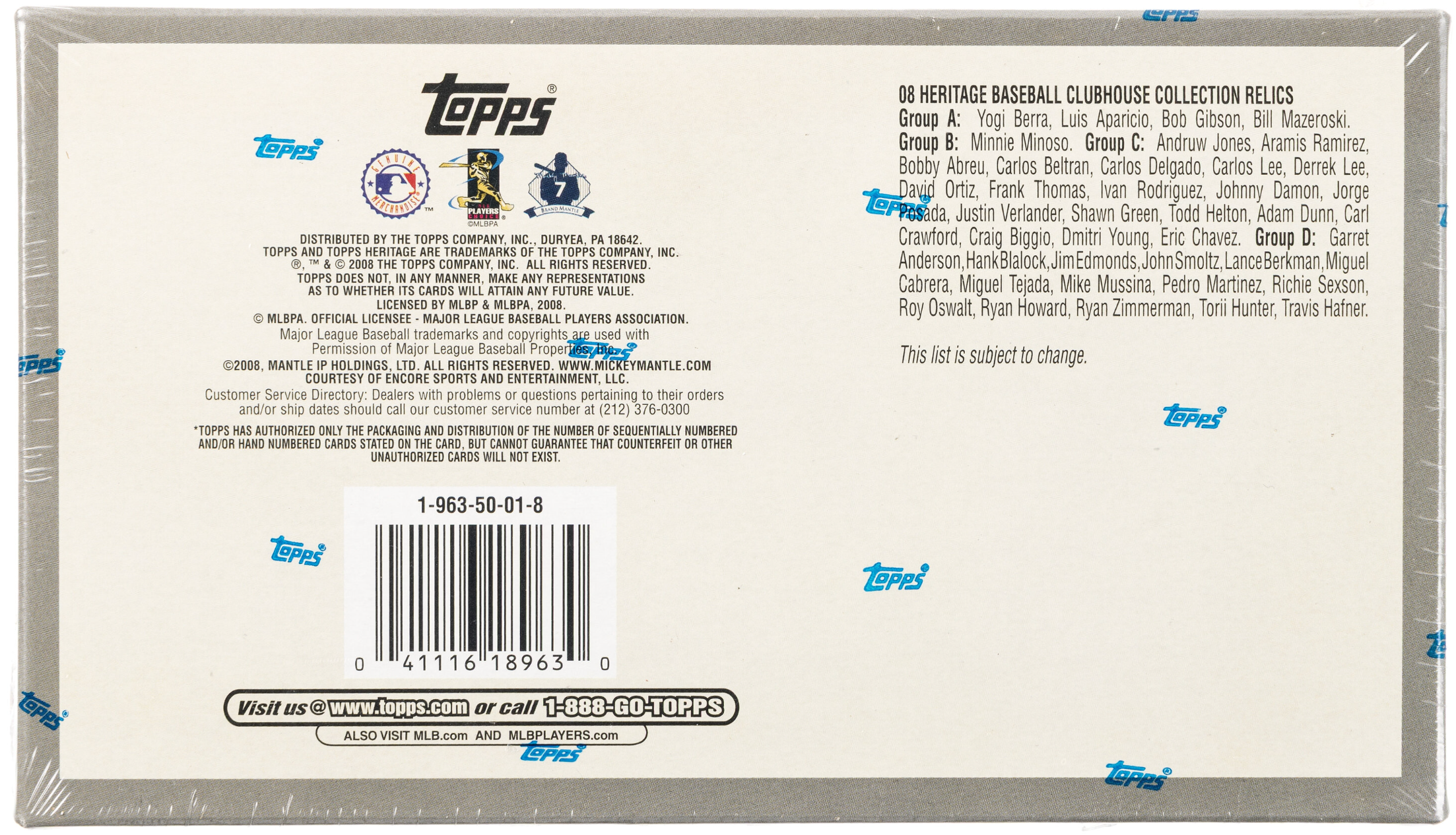2008 Topps Heritage Baseball Hobby Box