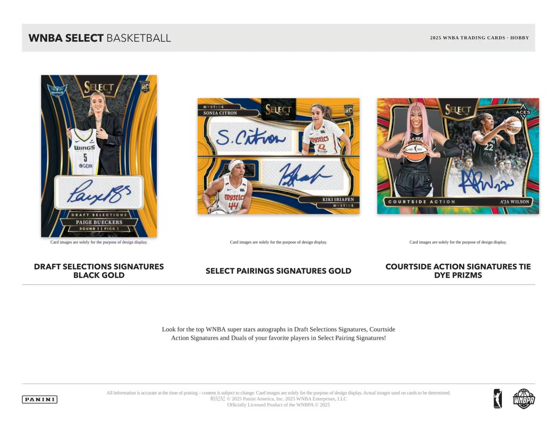 2025 Panini Select WNBA Basketball Hobby Box