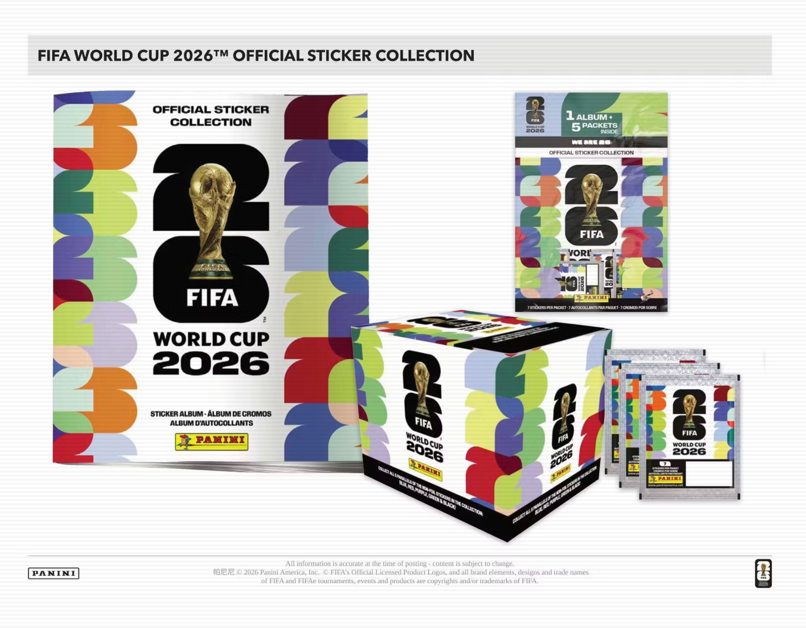 2026 Panini FIFA World Cup Soccer 25-Pack Sticker Box - U.S. Version
