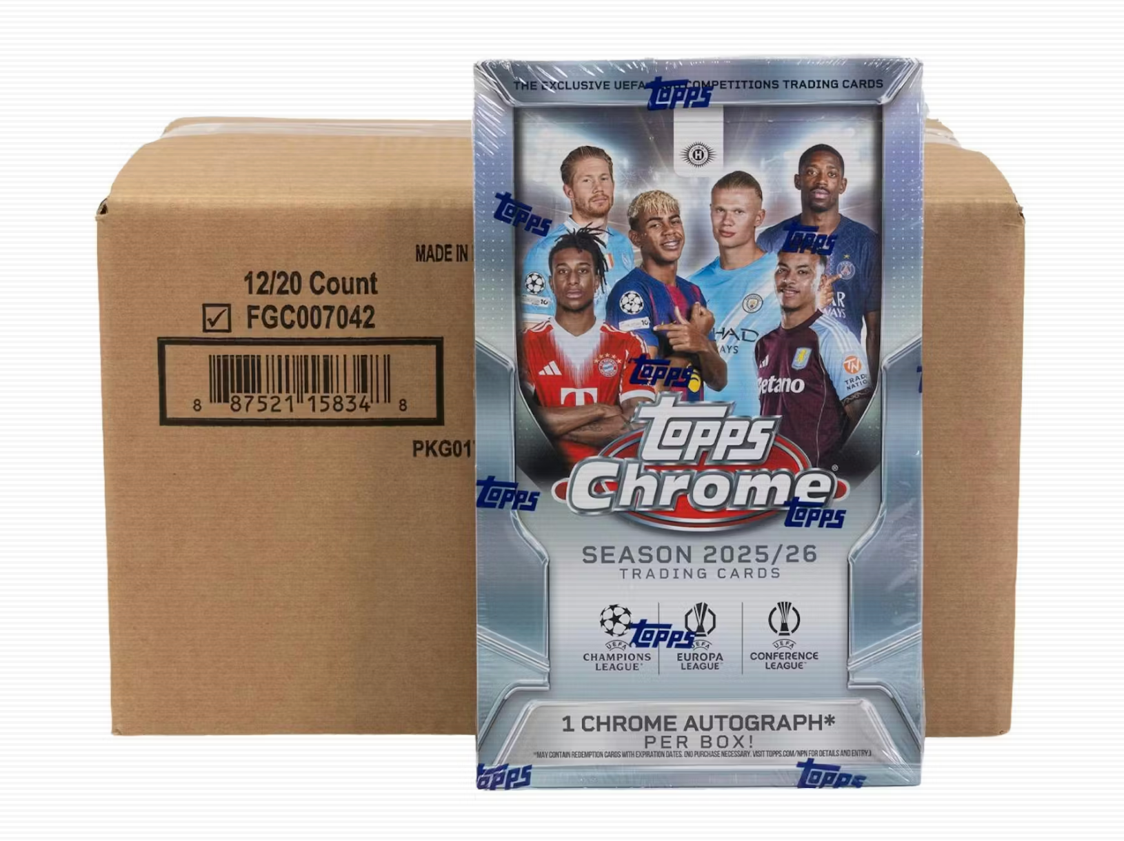 2025-26 Topps Chrome UEFA Club Competitions Soccer Hobby 12-Box Case