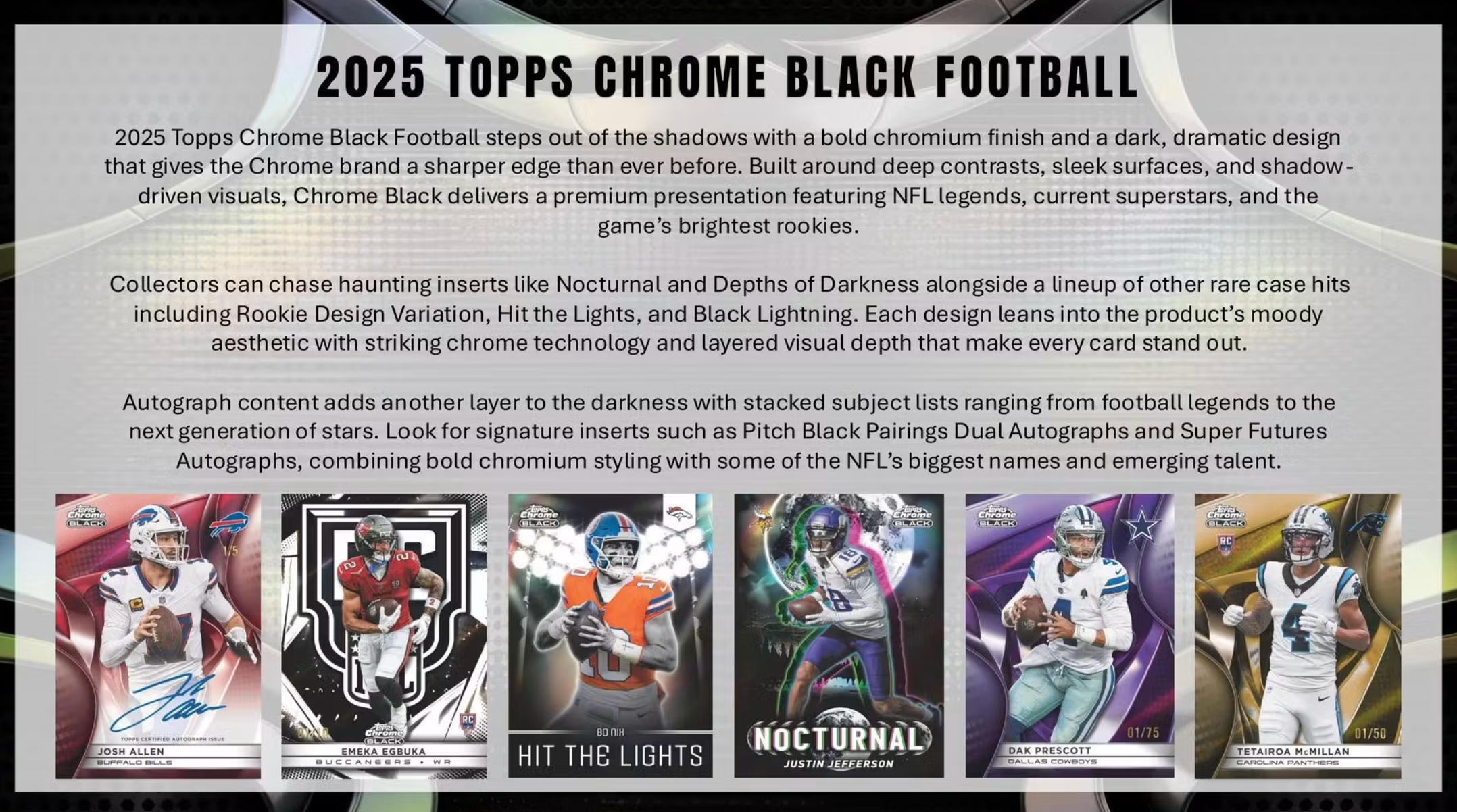 2025 Topps Chrome Black Football Hobby Box