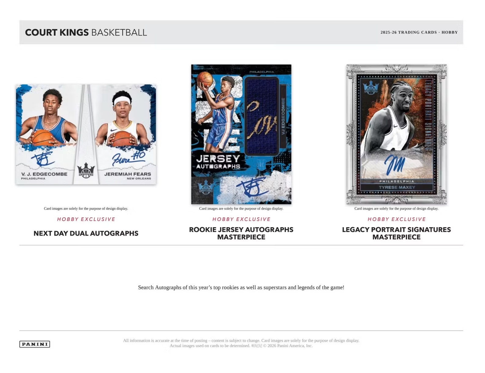 2025-26 Panini Court Kings Basketball Hobby Box