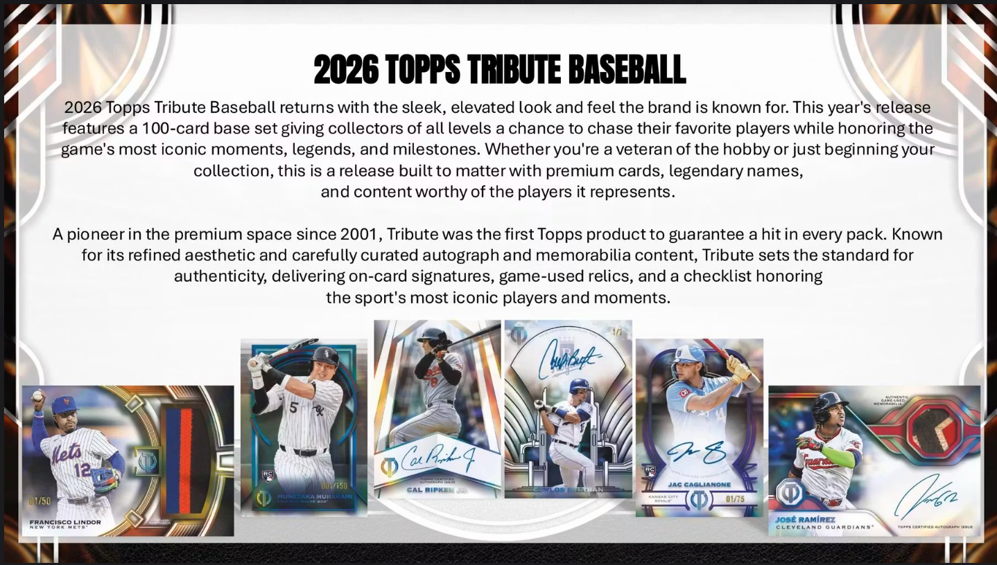 2026 Topps Tribute Baseball Hobby Box