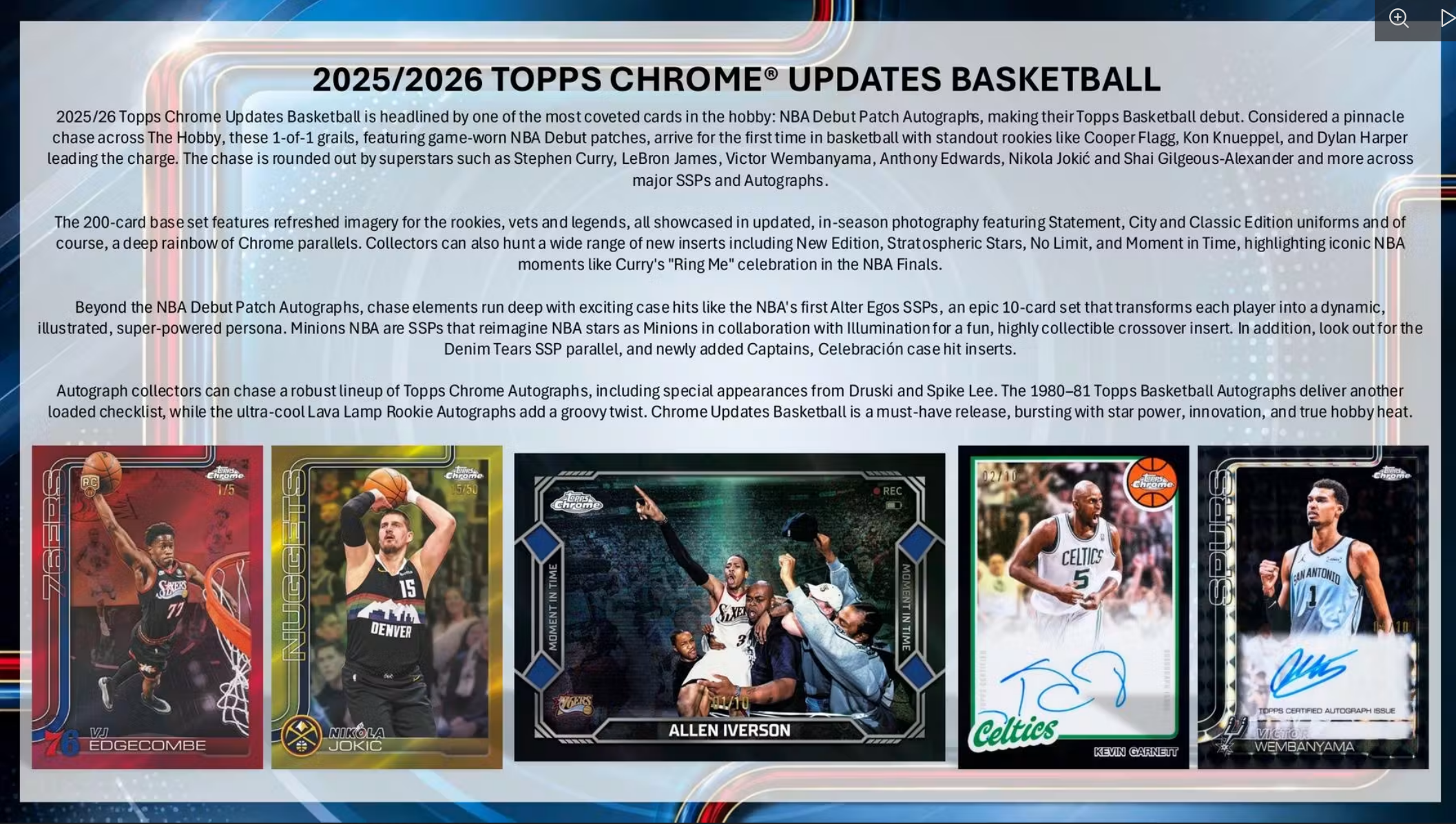 2025-26 Topps Chrome Update Series Basketball Hobby Box