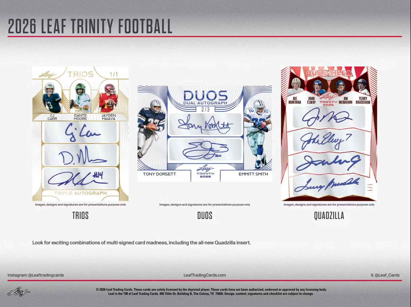 2026 Leaf Trinity Football Jumbo Box