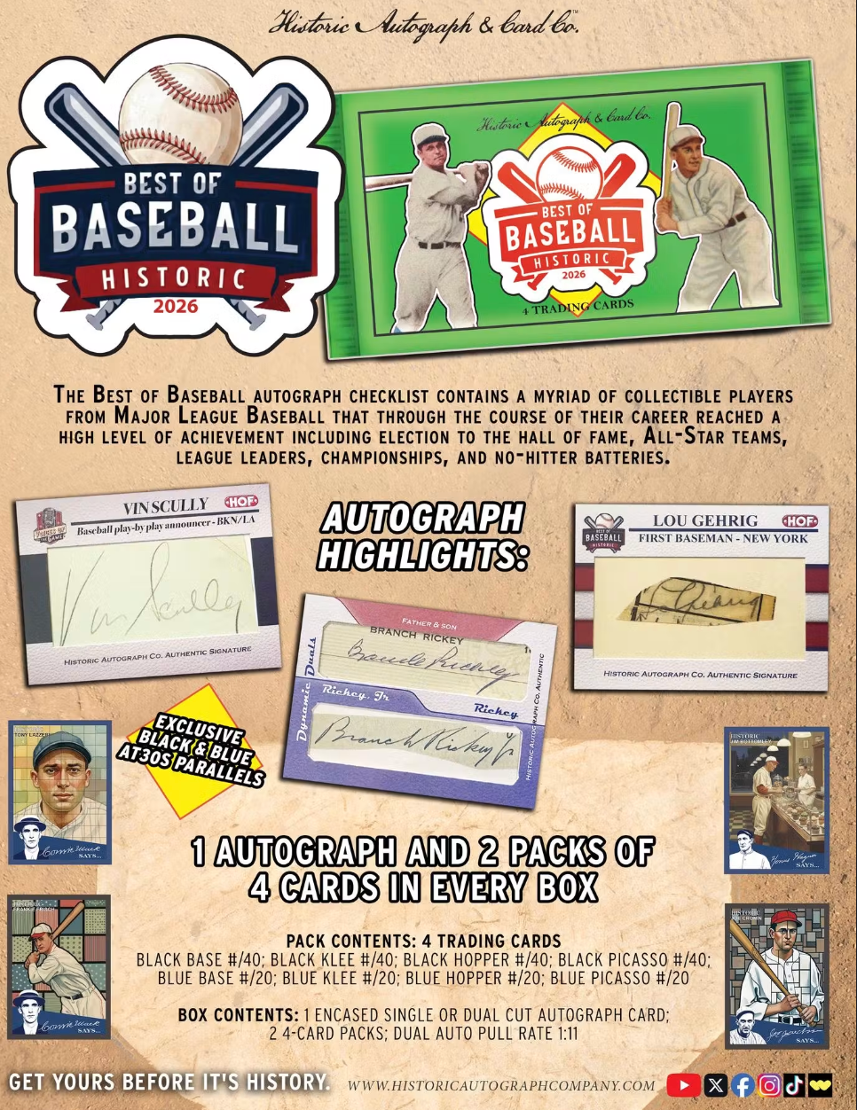 2026 Historic Autographs Best of Baseball Box