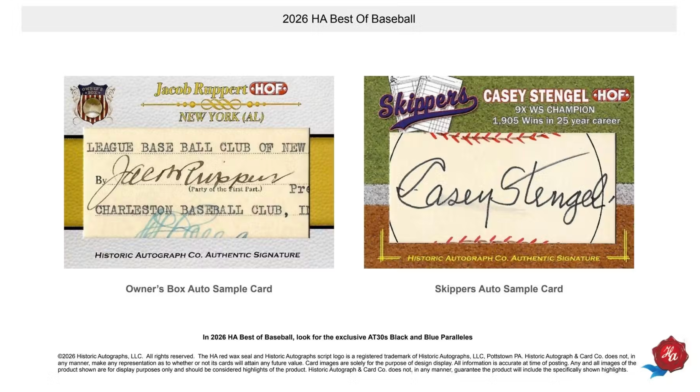 2026 Historic Autographs Best of Baseball Box