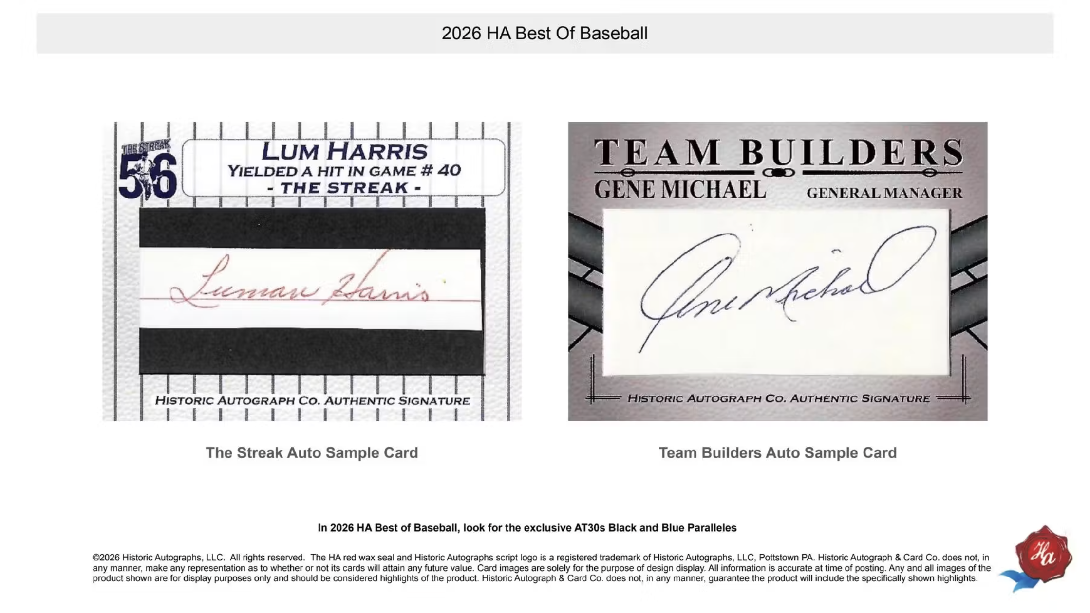 2026 Historic Autographs Best of Baseball Box