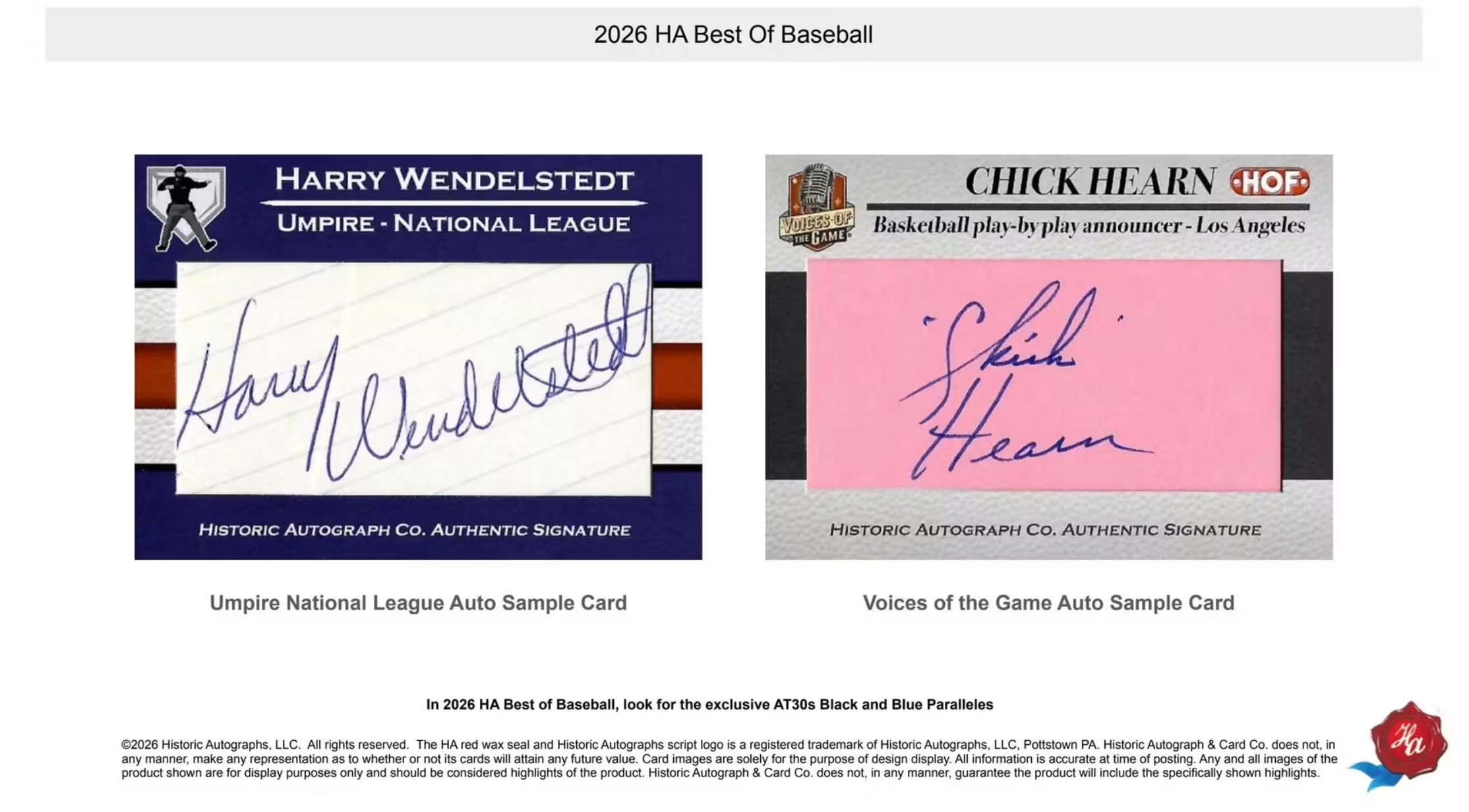 2026 Historic Autographs Best of Baseball Box