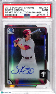 2015 Bowman Chrome Draft Pick Autograph Scott Kingery #BCASK Refractor PSA 9