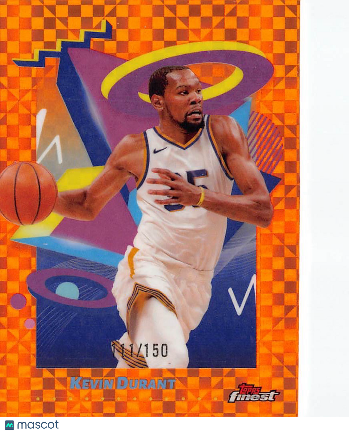 2025 Topps Finest Kevin Durant Orange Checkerboard Refractor /150 #279 Suns