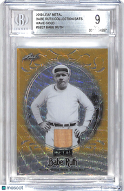 2019 Leaf Metal Babe Ruth Babe Ruth Collection Bats Gold Wave 1/1 #SB-41 BGS 9