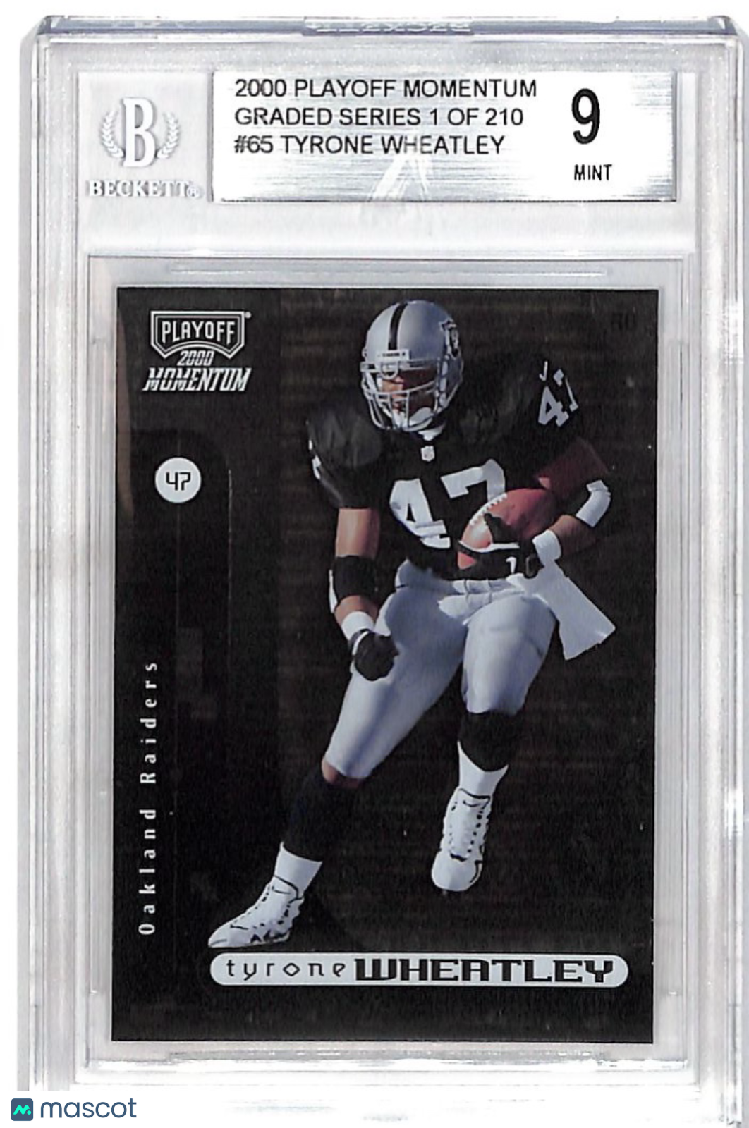 2000 Playoff Momentum Tyrone Wheatley Graded Series /210 #65 BGS 9 Oakland Raiders