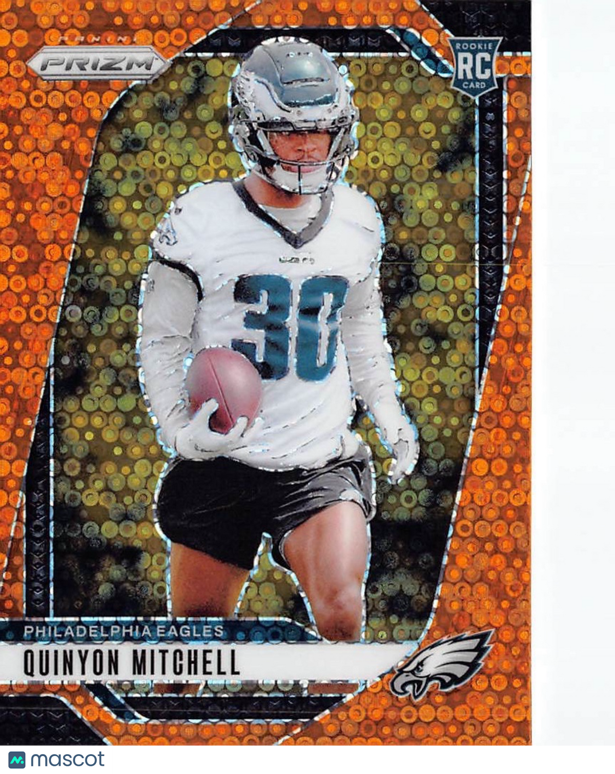 2024 Panini Prizm Football Quinyon Mitchell Orange Disco Rookie RC #381 Eagles