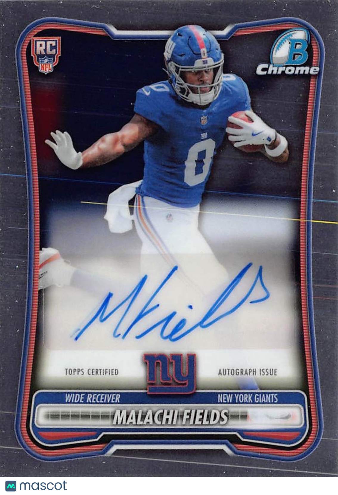 2026 Bowman Chrome Football Malachi Fields Autograph Rookie RC #BCRA-MF Giants