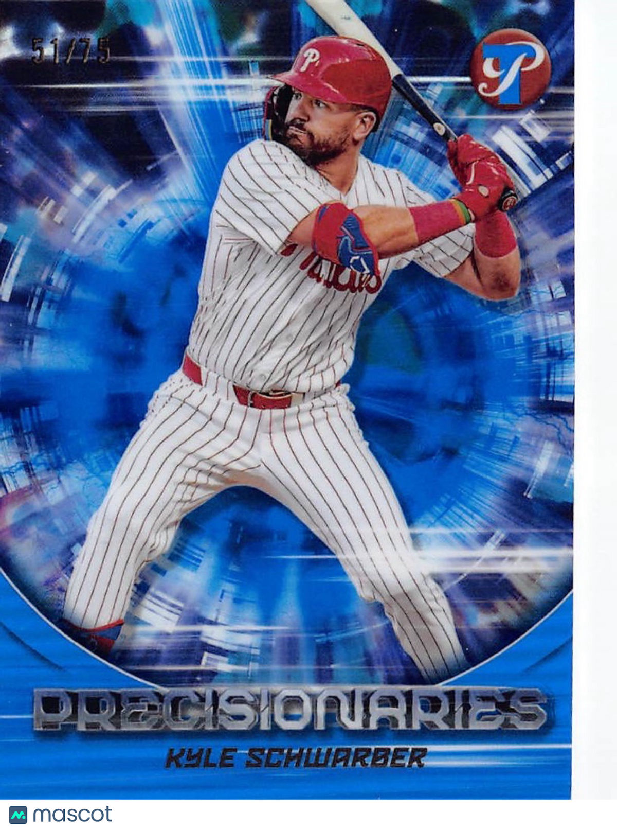 2025 Topps Pristine Kyle Schwarber Precisioniaries Blue Refractor PR-18 Phillies