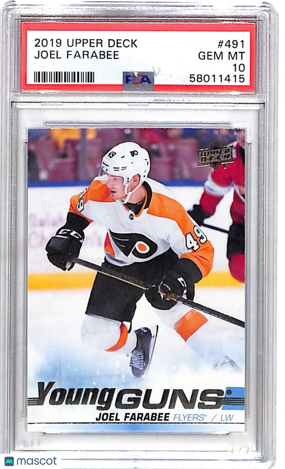 2019 Upper Deck Joel Farabee Rookie #491 PSA 10 Philadelphia Flyers
