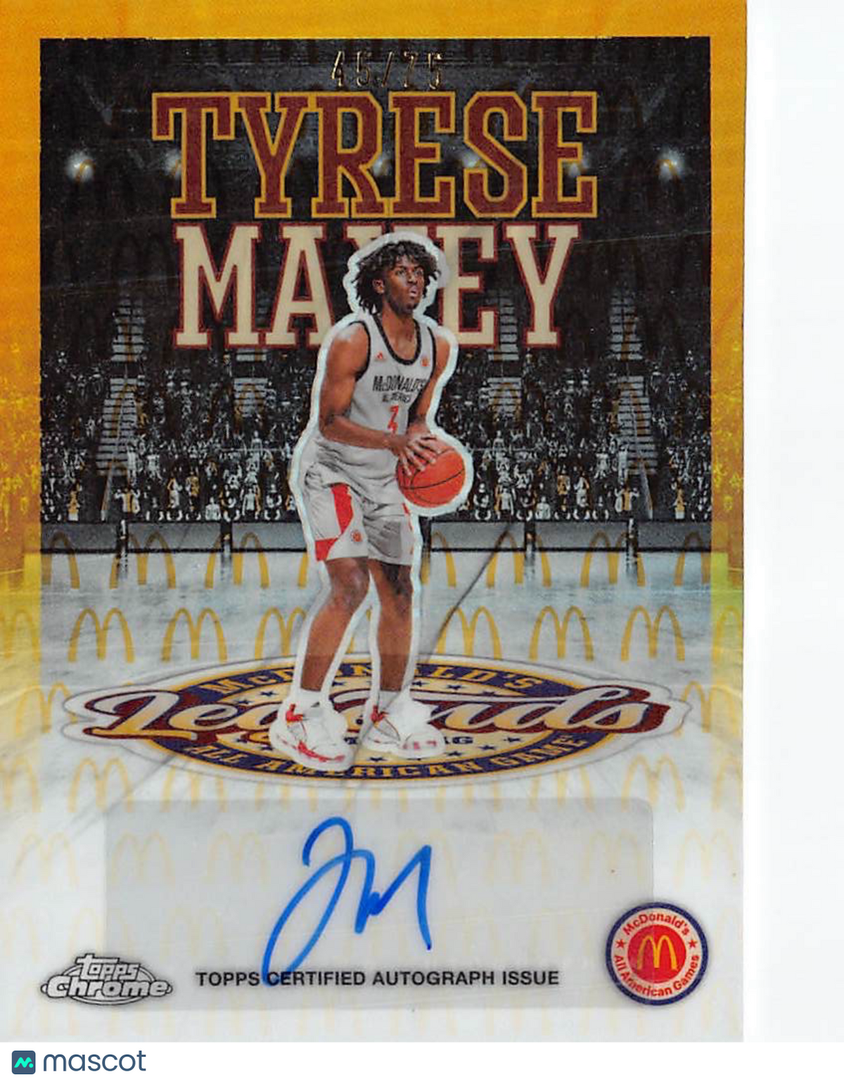 2025 Topps Chrome McDonald's All American Game Tyrese Maxey Gold Auto /75 #LA-TM
