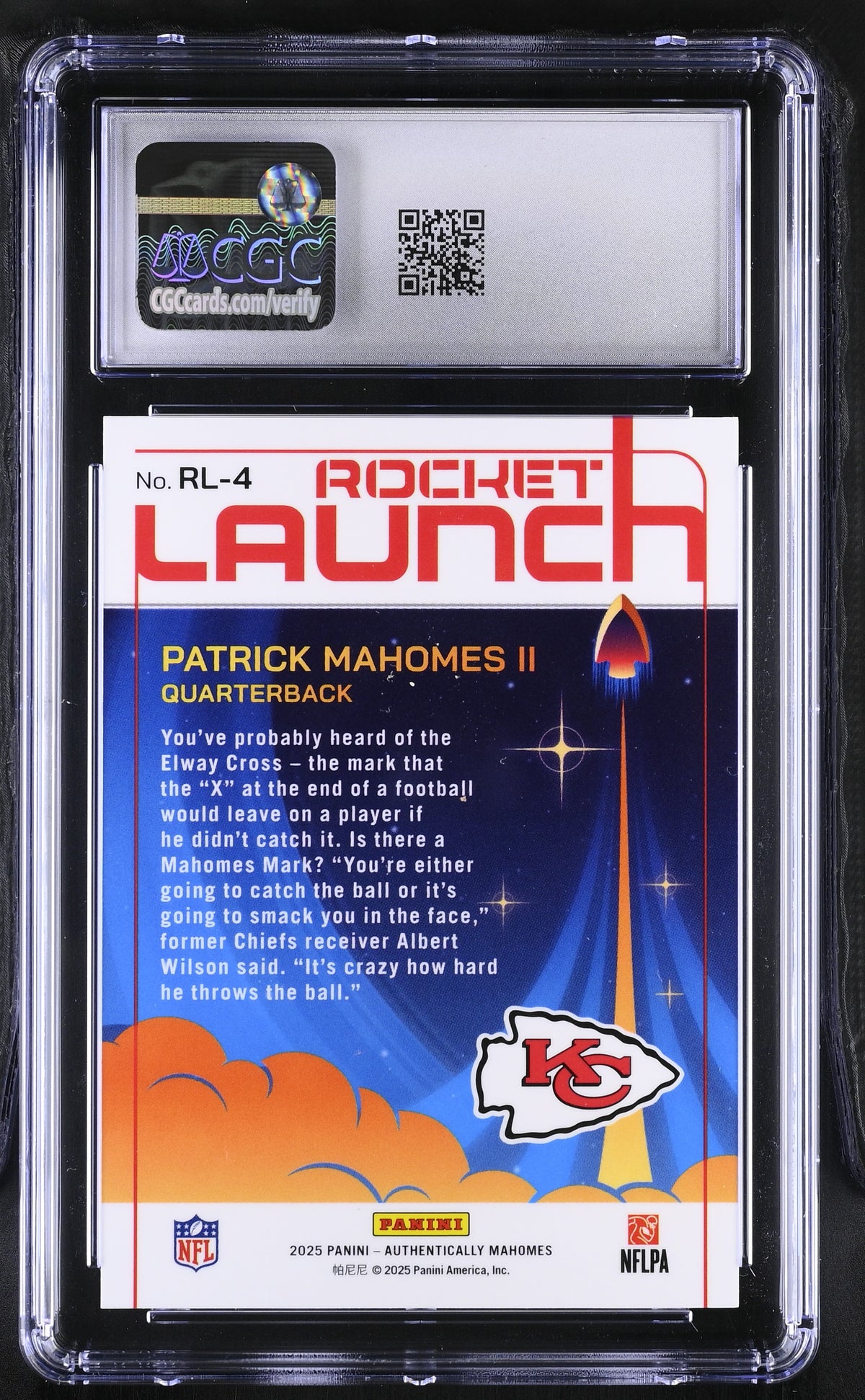 2025 Panini Icon Collection Patrick Mahomes II Rocket Launch #RL-4 CGC 10 Chiefs