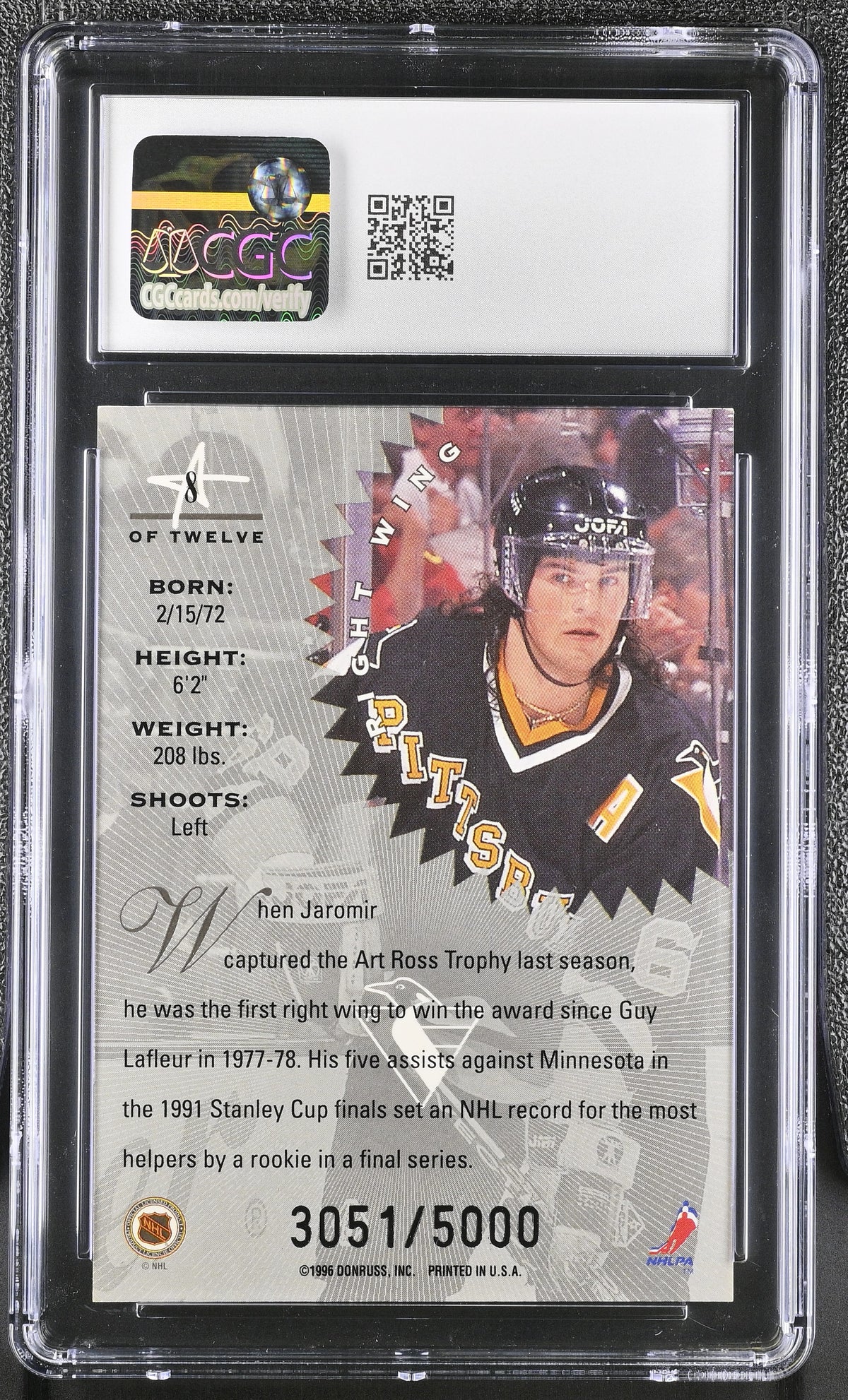 1995-96 Leaf Limited Stars Of The Game Jaromir Jagr #8 CGC 6