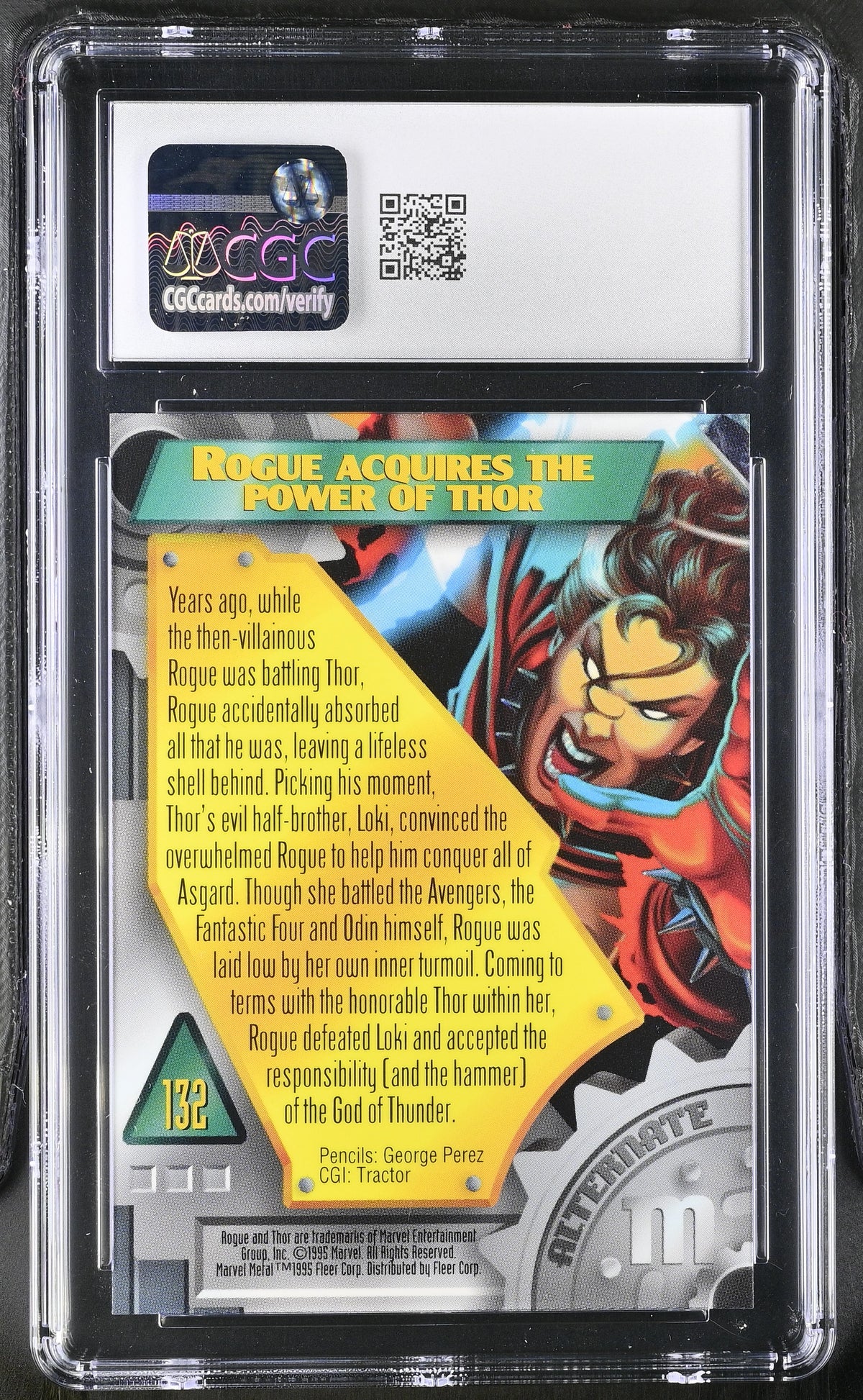 1995 Fleer Marvel Metal Inaugural Edition Rogue #132 CGC 10