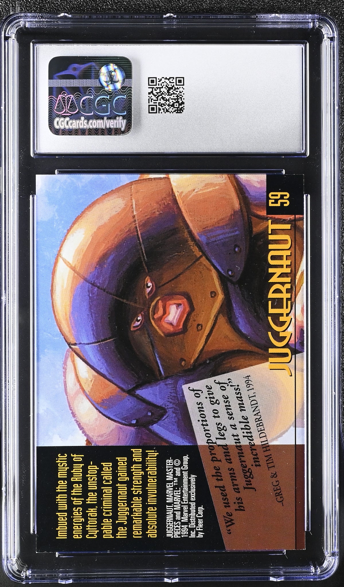 1994 Fleer Marvel Masterpieces Juggernaut #59 CGC 9.5