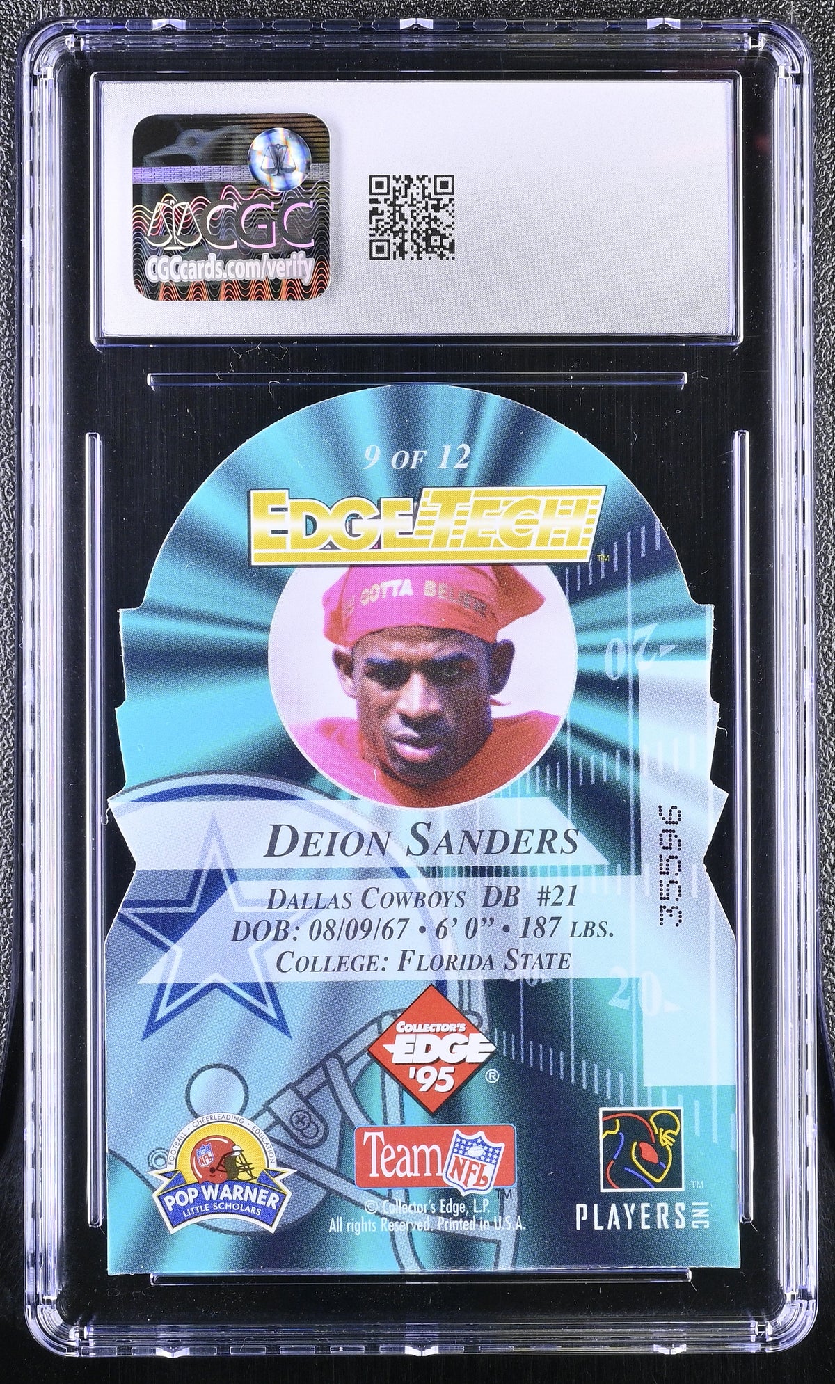 1995 Collector's Edge Instant Replay Deion Sanders Die Cuts #9 CGC 9.5 49ers
