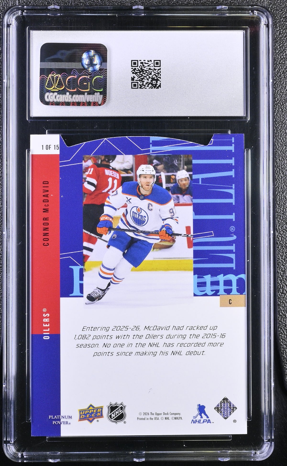 2026 Upper Deck CDD Conference Connor McDavid Platinum Power #1 CGC 10 Oilers