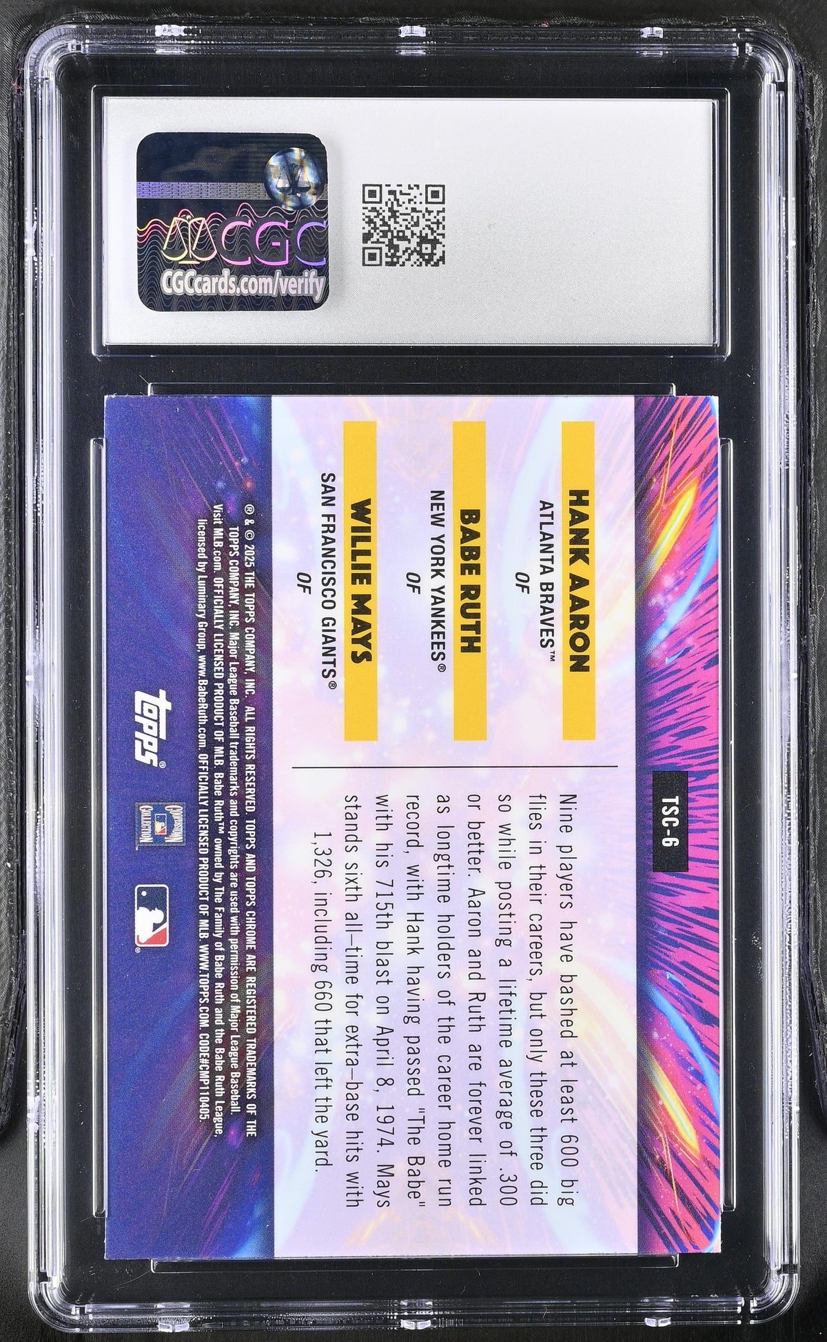 2025 Topps Cosmic Chrome Aaron/Ruth/Mays Triple Star Clusters #TSC-6 CGC 10