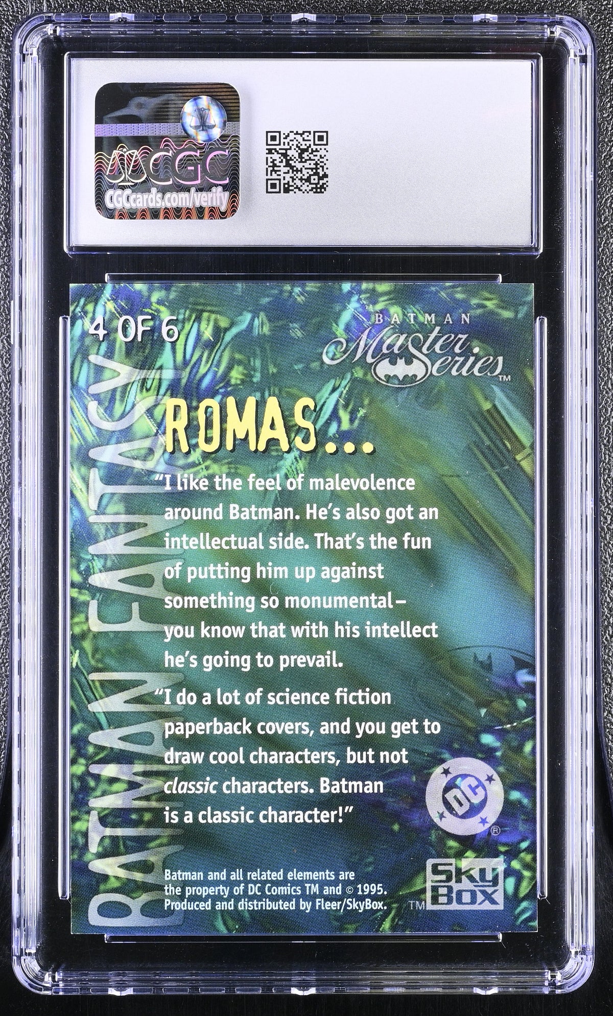 1996 Skybox Batman Master Series Romas... Batman Fantasy #4 of 6 CGC 9.5