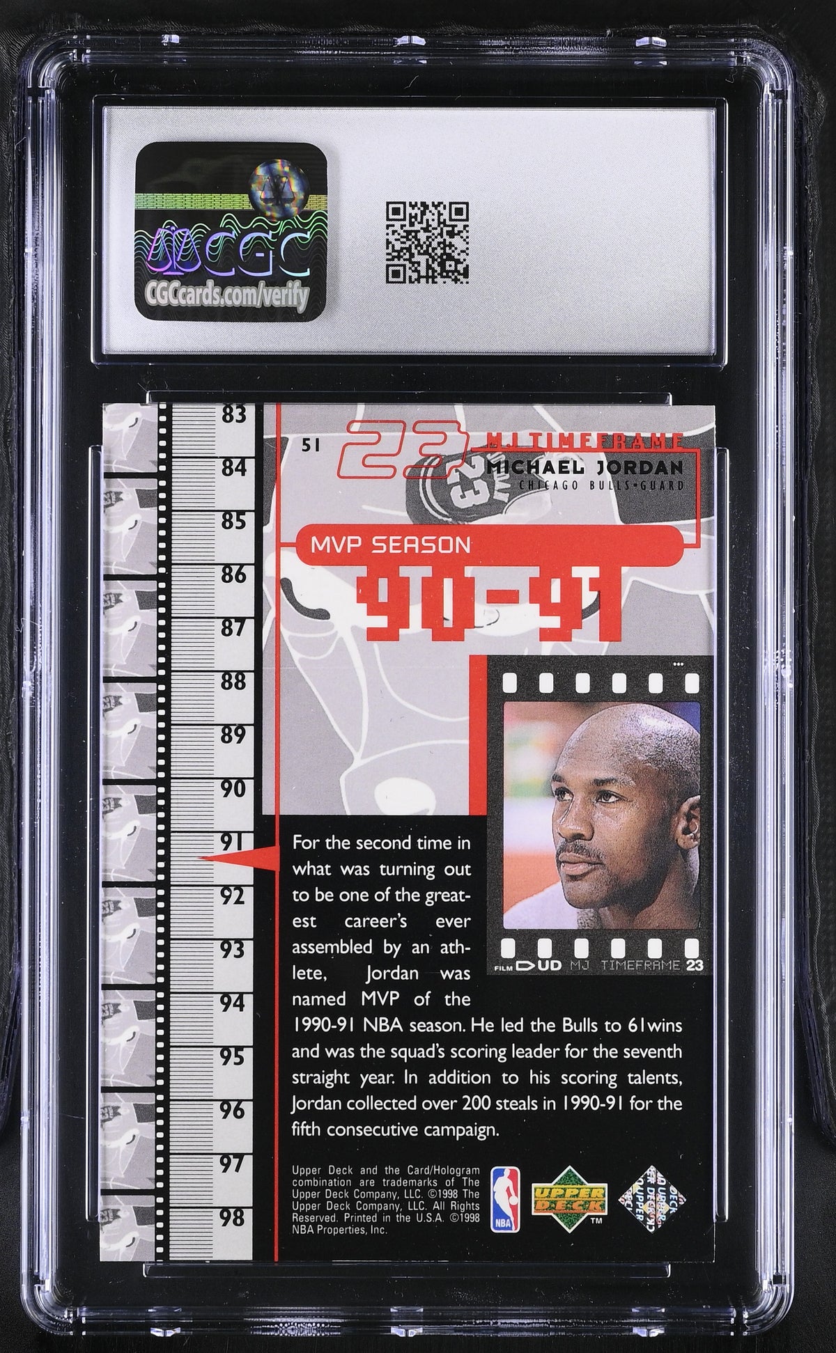 1998 Upper Deck MJ Living Legend Michael Jordan #51 CGC 9.5 Chicago Bulls