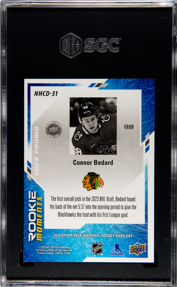 2024 Upper Deck National Hockey Card Day Connor Bedard Rookie #NHCD-31 SGC 9.5