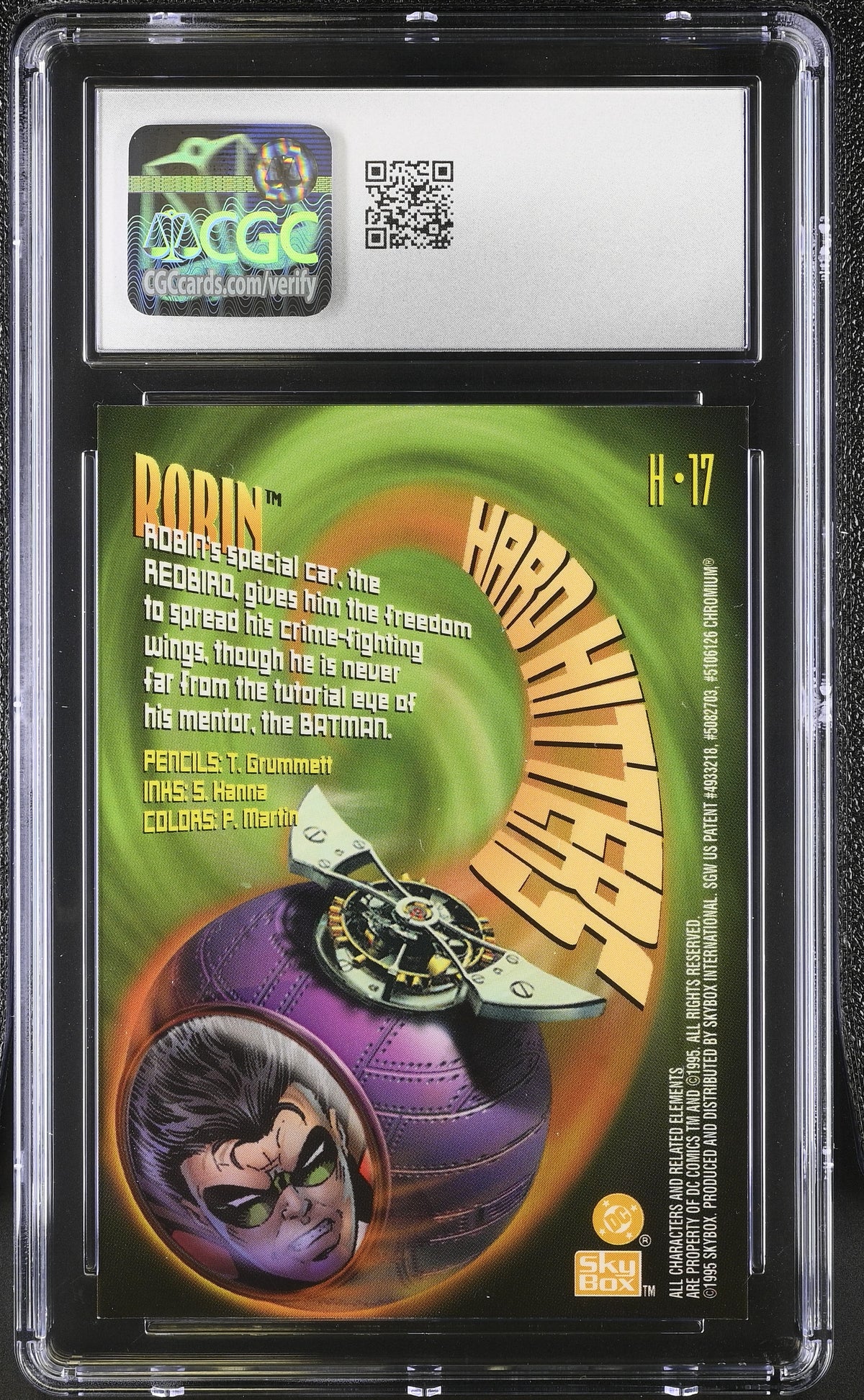 1995 Skybox DC Legends Power Chrome Robin Hard Hitters #H-17 CGC 10
