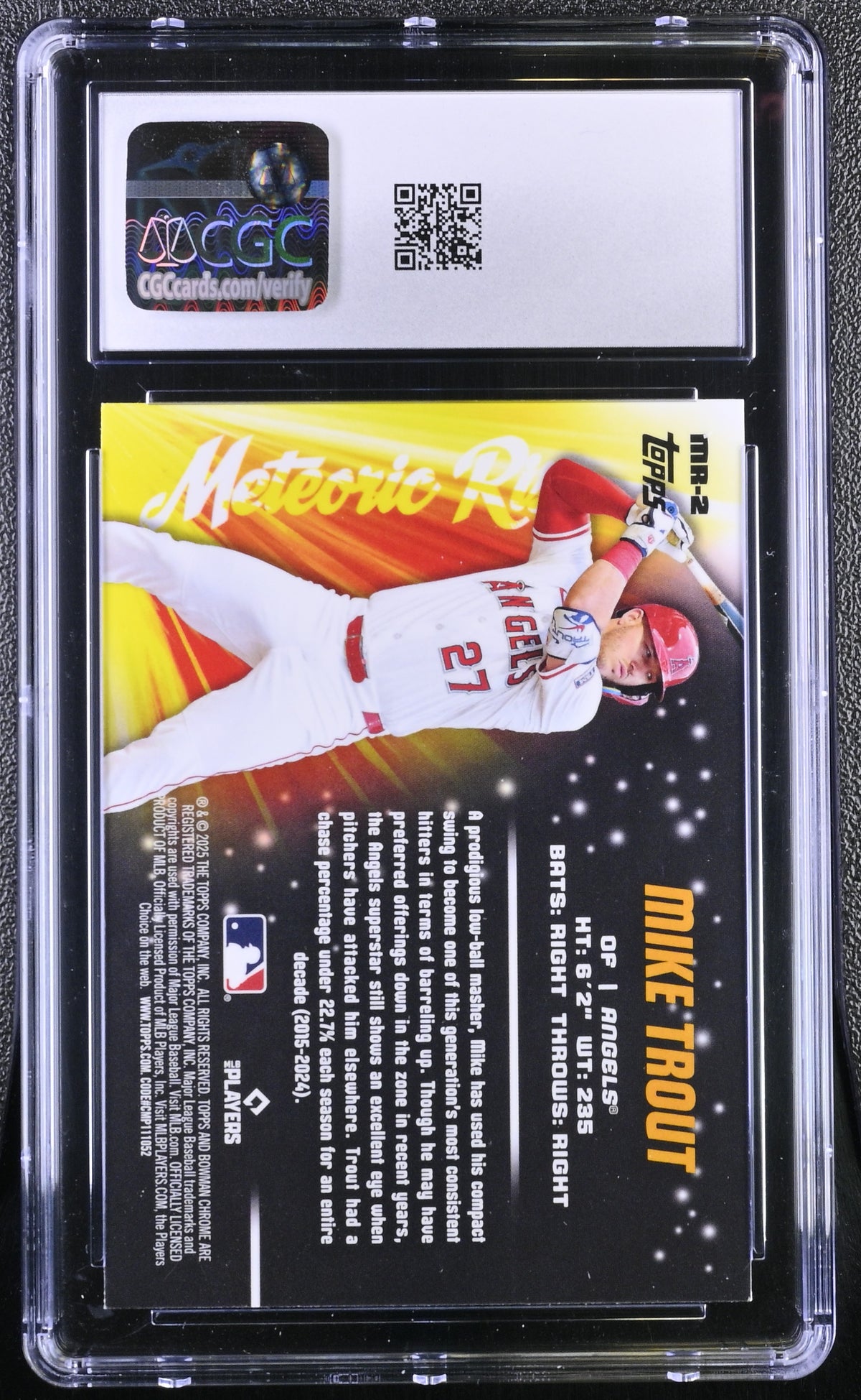 2025 Bowman Chrome Mega Box Mike Trout Meteoric Rise #MR-2 CGC 9.5 Angels
